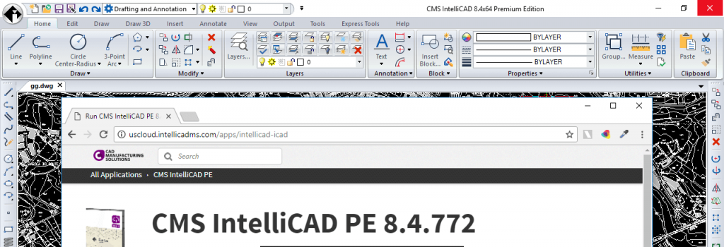 New CMS IntelliCAD 8.4 PE CLOUD maintenance build no. 8.4.772